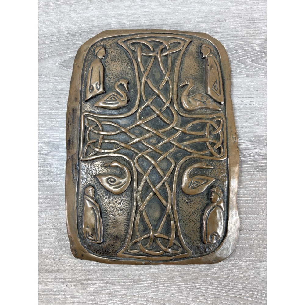Wild Goose Studio Bronze Children of Lir Swan Cross Wall Plaque Ireland 9x6.5